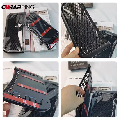 Car Organizer Mesh Storage Bag Net Pocket Mobile Phone Holder Multi Function Car Storage Net for RV Truck SUV Car Accessories