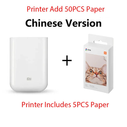 Original Portable MIJIA Pocket Photo Printer Wireless Bluetooth Thermal Print AR Video Mijia ZINK Self-adhesive Color CN