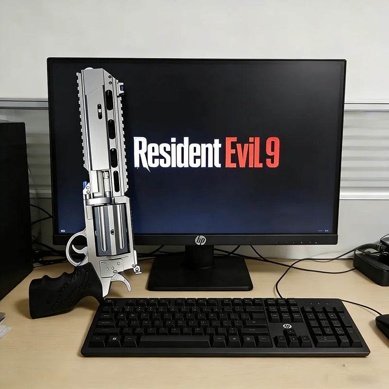 Game Resident Evil-9 Requiem Leon Hand Cannon Revolver Model Desktop Ornament Cosplay