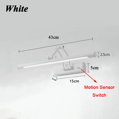 QUASHION Bathroom Mirror Wall Lamp LED Metal Foldable Cabinet Sconce Lighting Fixture Nordic Simple Modern Dressing Table Lustre