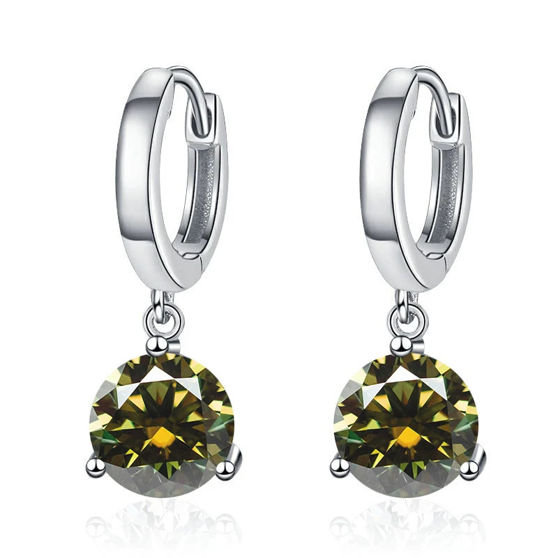 1ct/ 2ct/4ct Moissanite Diamond Earrings S925 Sliver Orginal Drop Earring Wedding Bride Jewelry with Certificate for Women