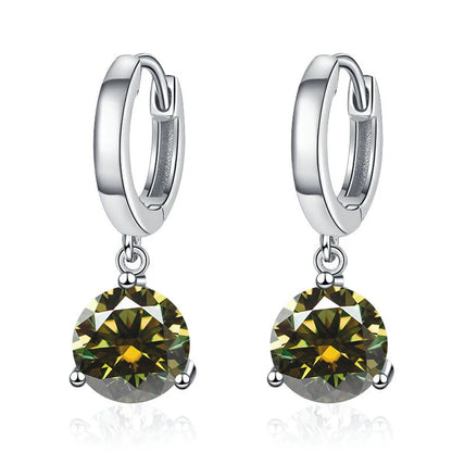 1ct/ 2ct/4ct Moissanite Diamond Earrings S925 Sliver Orginal Drop Earring Wedding Bride Jewelry with Certificate for Women