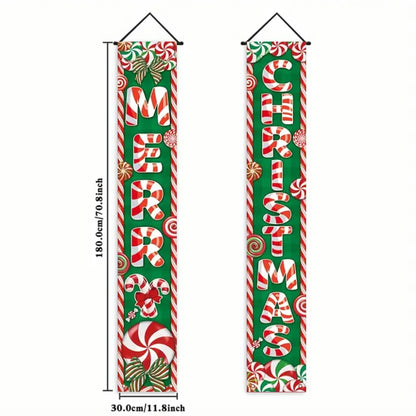 Christmas New Year Decorations Couplet Santa Snowman Door Banner For Home 2025 Xmas Hanging Ornaments Navidad Gift New Year 2026
