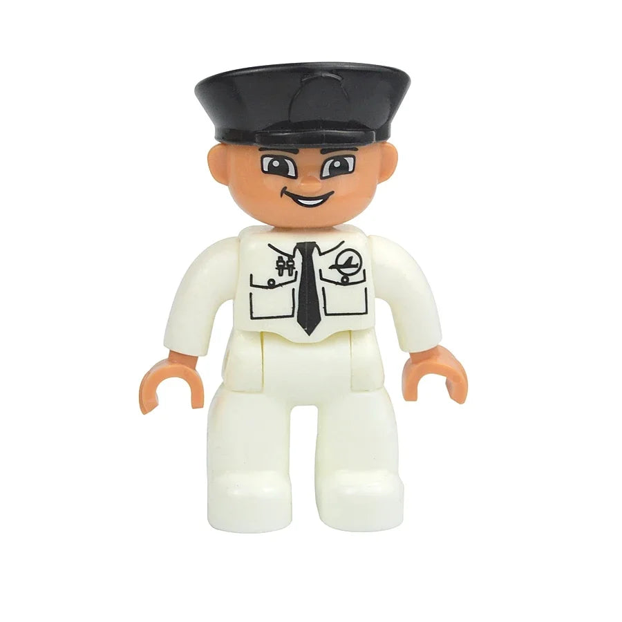 Figures Dolls Big Size Building Blocks Family Action Workers Doctor Police Farmer Compatible Large Bricks Duploes Kid Toys