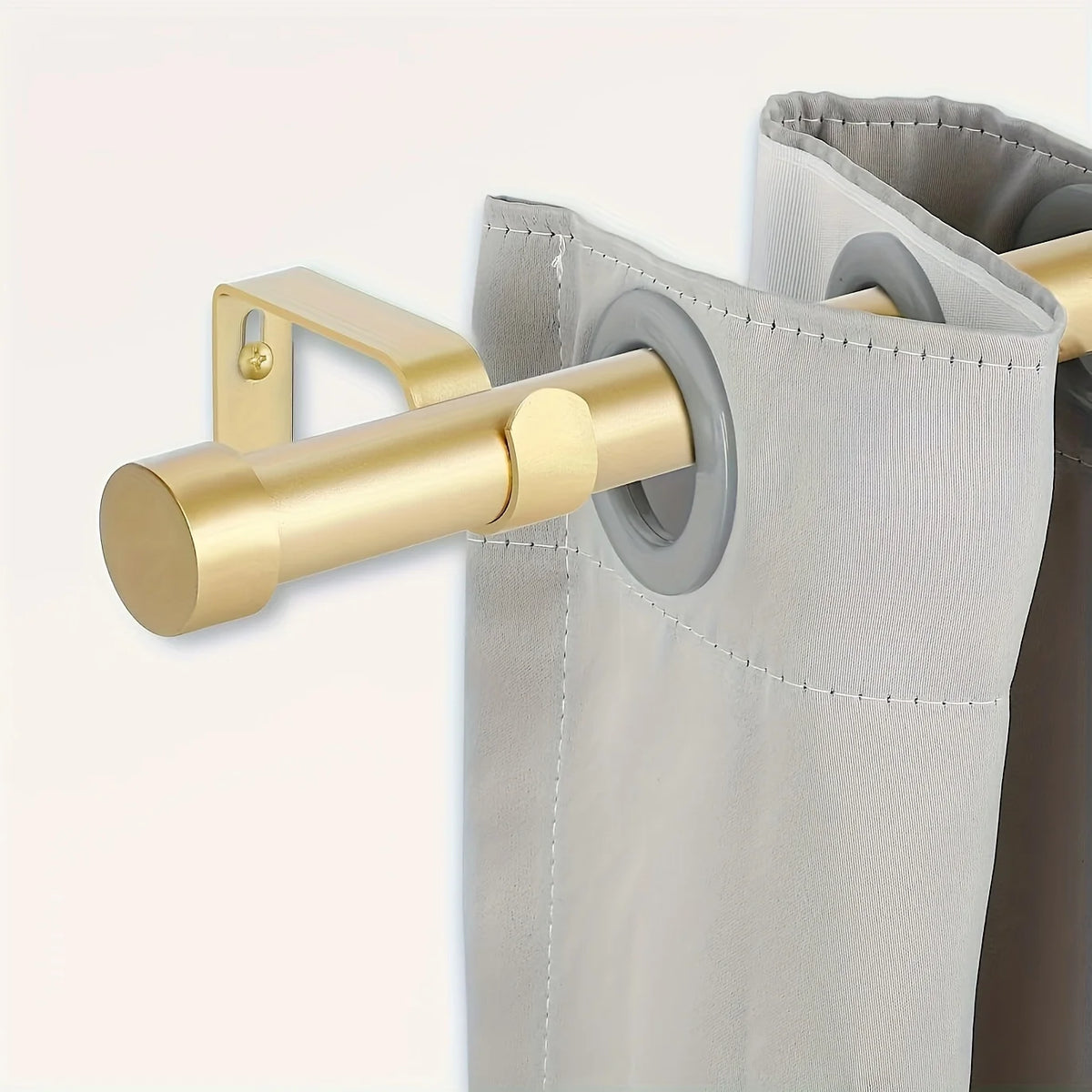 1-Diameter Adjustable Gold Metal Curtain Rod, Extending from 18 to 120 Inches. Sturdy with Modern End Cap Finials. Easy Install