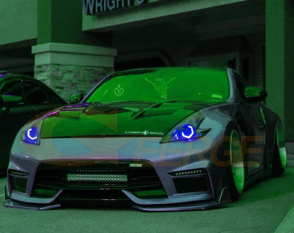 For Nissan 350 370 Z 350Z 370Z Z33 Z34 BT App RF Remote Control Ultra Bright Hex LED Halo Multi Color RGB Angel Eyes Rings Light