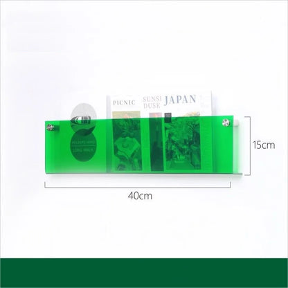 12 Color Acrylic Brochure Holder Wall Mount Magazine Rack Pamphlet Stand Floating Bookshelves Hang Display Literature Organizer