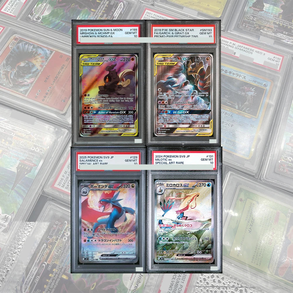 DIY Proxy PTCG Graded Collection Card Unbroken Bonds Marshadow & Machamp GX 199/214 GEM MT10 Card Holographic Labels Child Gift