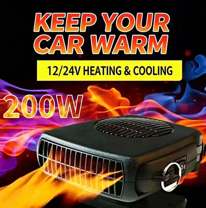 12V Car Heater 120W Efficient Fast Heat Auto Windshield Defrost Defog Heater Fan 360° Adjustable Base for Truck Van SUV