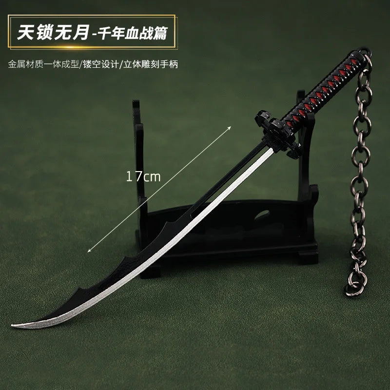 Bleach Mini Sword Model Keychain Zangetsu Zanpakutou Hitsugaya Toushirou Katana Keychains Accessories llaveros