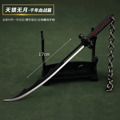 Bleach Mini Sword Model Keychain Zangetsu Zanpakutou Hitsugaya Toushirou Katana Keychains Accessories llaveros