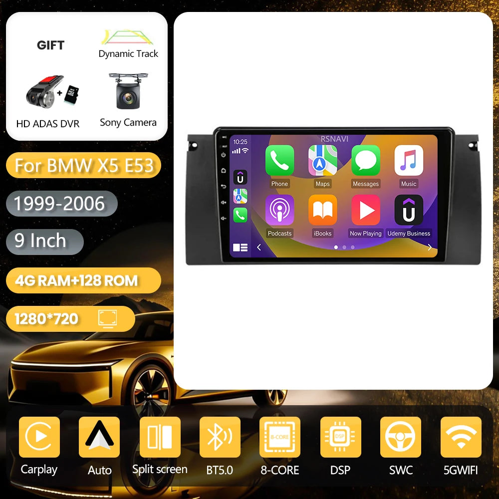 Android 16 Carplay Auto 2K Screen Car Radio Multimedia Player For BMW M5 E39 1995-2006 E53 X5 M5 2din Autoradio Stereo Head Unit