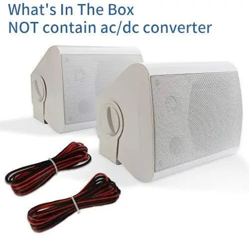 Herdio 5.25'' Outdoor Speakers Passive Wired 300W Patio Deck Speakers All Weather Wall Mount System For Garden Home 2PCS