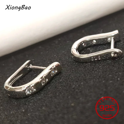 925 Sterling Silver Geometry Asymmetric Earring for Women Girl Simple Office Jewelry Gift Dropshipping
