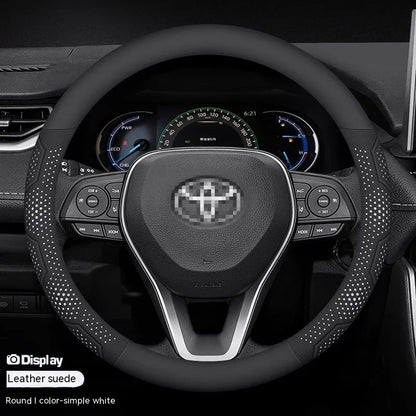Carbon Fiber Steering Wheel Covers Suitable for Toyota Crown CHR, Yaris, Corolla, Auris, Rav4, Prius, Camry, Raize, Prado.
