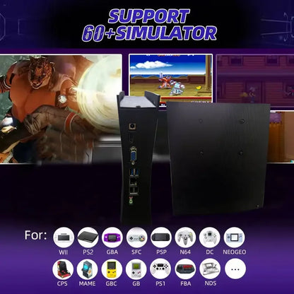 BS5 60+ Emulators 2TB ROM 8G RAM Retro Game Console I3-3110M 70000+ Games For Wii PS2 PSP NGC N64 4K HD Console