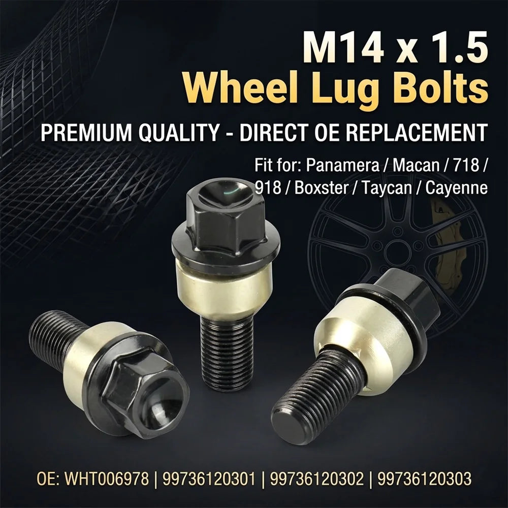 WHT006978 Wheel Lug Bolts For Porsche Cayenne Macan Panamera 911 997 991 Boxster Cayman M14x1.5 99736120301 99736120302