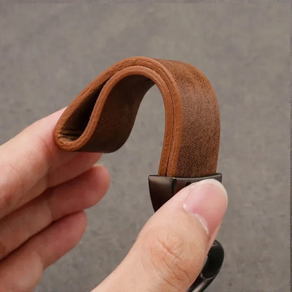 Vintage Leather Car Keychain Key Ring Pendant Fit For Nissan Sylphy N7 Qashqai J10 J11 Note Teana Navara Juke GTR 350Z Patrol Ti