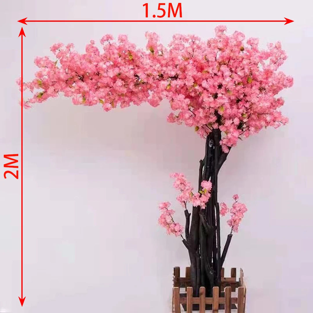 Artificial Cherry Blossom Tree, Large Fake Tree, Peach Blossom Tree, for Garden, Wedding, Hotels, Christmas & Home Deco