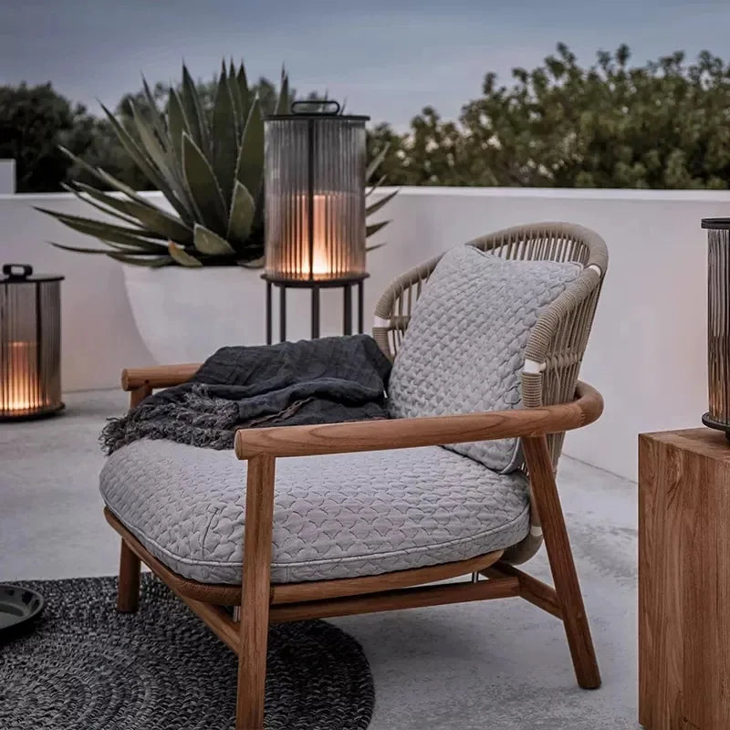 Custom Modern Hotel Resorts Outdoor Garden Patio Bistro Home Furniture Sofa Set Rattan Wicker Leisure Style For Apartment