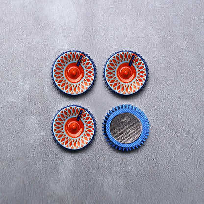 Kicarmod 1/64 10.5mm Alloy Model Wheels with Magnetic Hub Caps-with Rubber Tires for Tomica Custom Diecast Cars