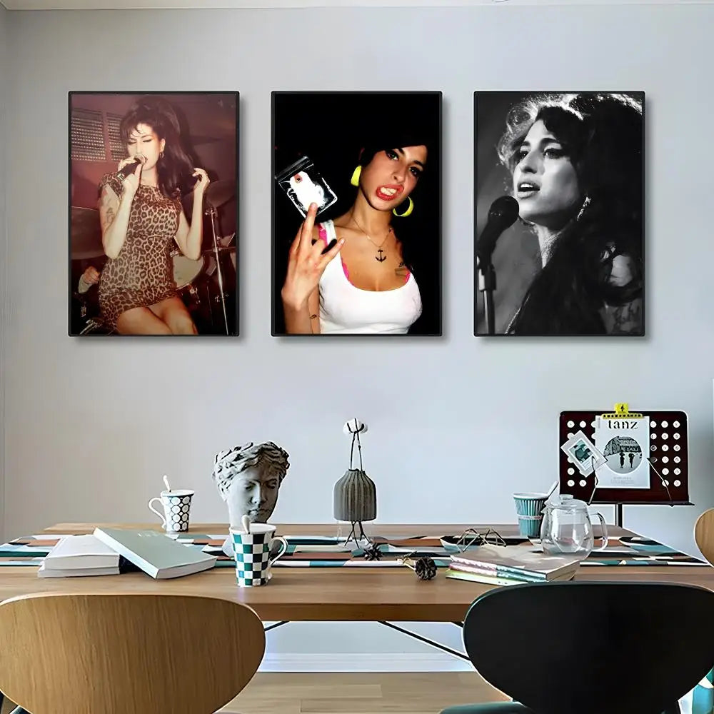 Singer Amy Winehouse Poster Classic poster and wall art prints are suitable for living rooms, bedrooms,and home