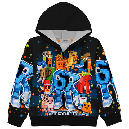 Hot Six Seven Zip Up Hoodies Children's Funny 67 Steal A BrainRot Sweatshirts Clothes Girl Boy Zipper Casual Fashion Tops