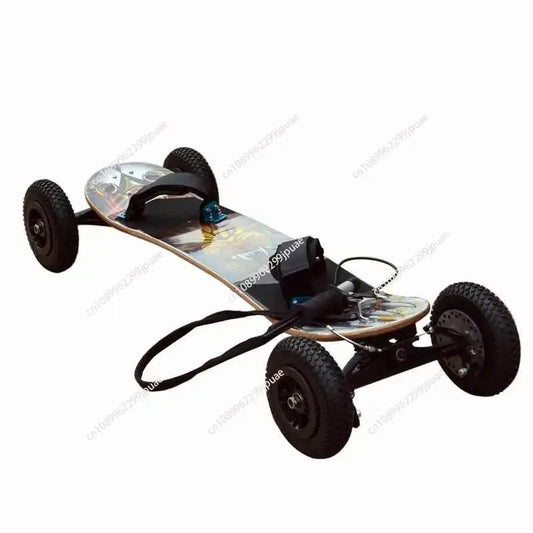 All Terrain Mountain Skateboard Equipped with Hand Brake Outdoor Downhill Off-road Board Kite Traction Power Skate Sports