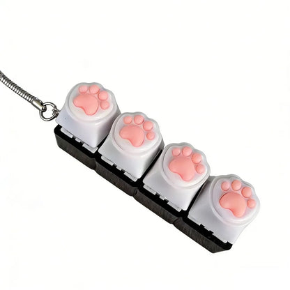 Cute Cat Claw Keychain 4/9 Keys Keyboard Decompression DIY Keyboard Keychain For Gifts