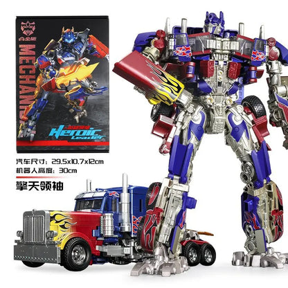 30CM Transformation Optimus Prime Bumblebee Megatron Black Gold Robot Toy Alloy Star Commander Truck Car Toy Action Figure Gift