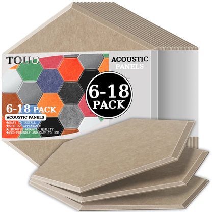 TOUO Acoustic Panel 6/12/18 Pcs Offices Acoustic Treatment Flame Retardant Ceiling Material Sound Insulation Wall Panels