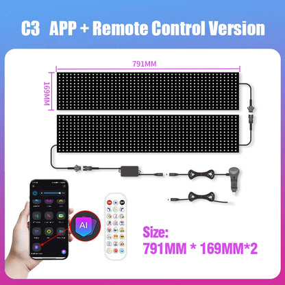 Led Eyes for Truck Led Matrix Panel RGB LED Car Panel DIY Programmable Bluetooth App Control Scrolling Advertising Light