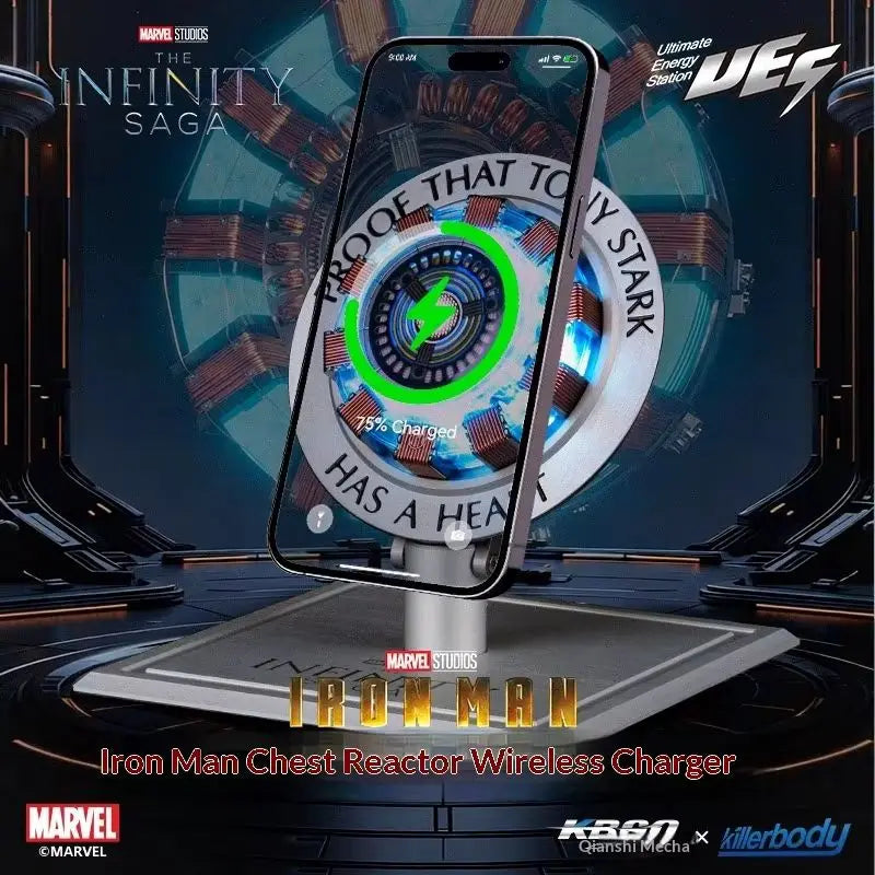 Genuine Killerbody Marvel Iron Man Alloy Base Wireless Magnetic Charger, Stable Performance, Exquisite Craftsmanship  Gift
