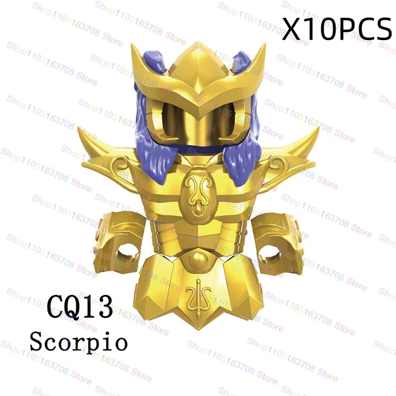 Saint Seiya Japanese Anime Cartoon Bricks Dolls Aiolia Aiolos Model Toys Building Blocks Figures Assembly Toys Gifts CQ11-22