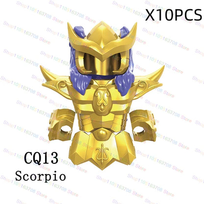 Saint Seiya Japanese Anime Cartoon Bricks Dolls Aiolia Aiolos Model Toys Building Blocks Figures Assembly Toys Gifts CQ11-22