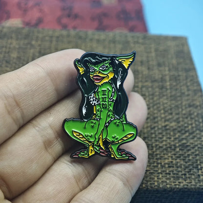 Sexy Greta Femme Enamel Pins 80s Horror Movie Gremlin Metal Brooch Cartoon Anime Badge Fashion Jewellery Backpack Accessory Gift