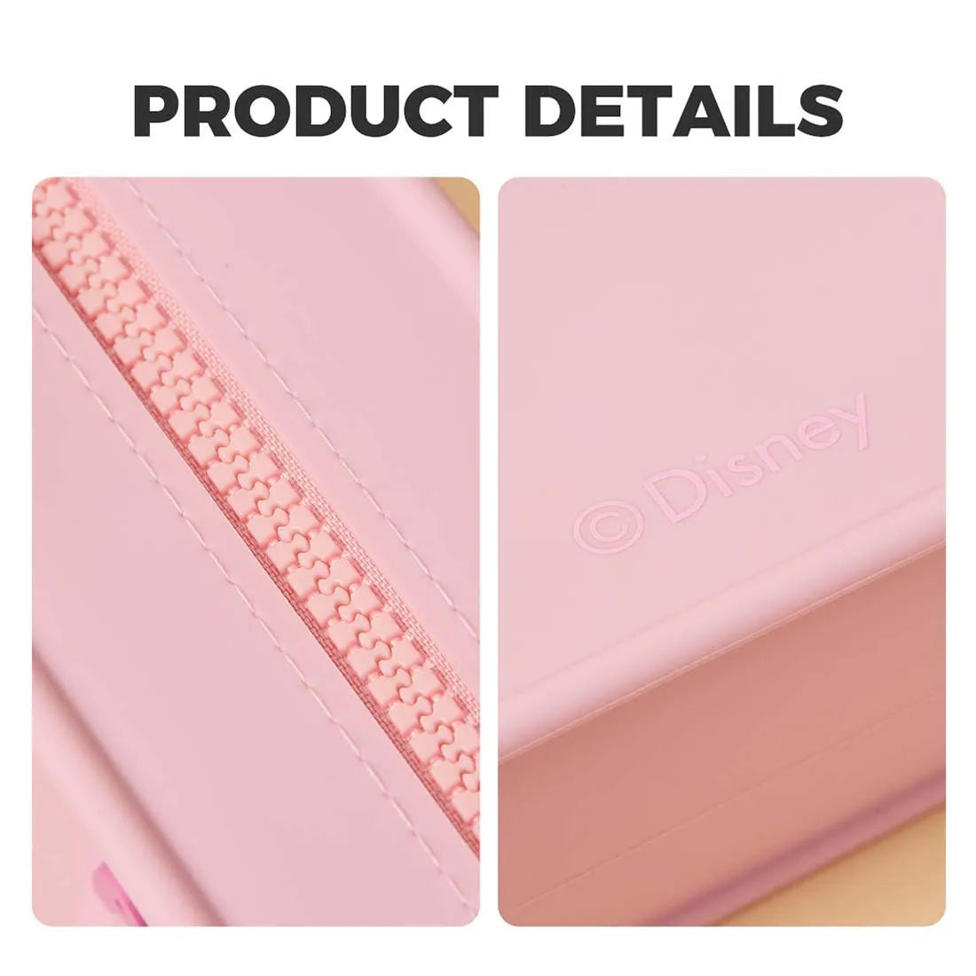 MINISO Disney Stitch Angel Silicone Cosmetic Bag Cute Pink Makeup Organizer Pouch Portable Zipper Toiletry Bag with Wrist Strap