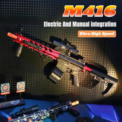 M416 Auto Electric GEL Blasters Rifle with Realistic Recoil -for Epic Outdoor Gel Ball Blaster War,Gift toy（No water bombs）