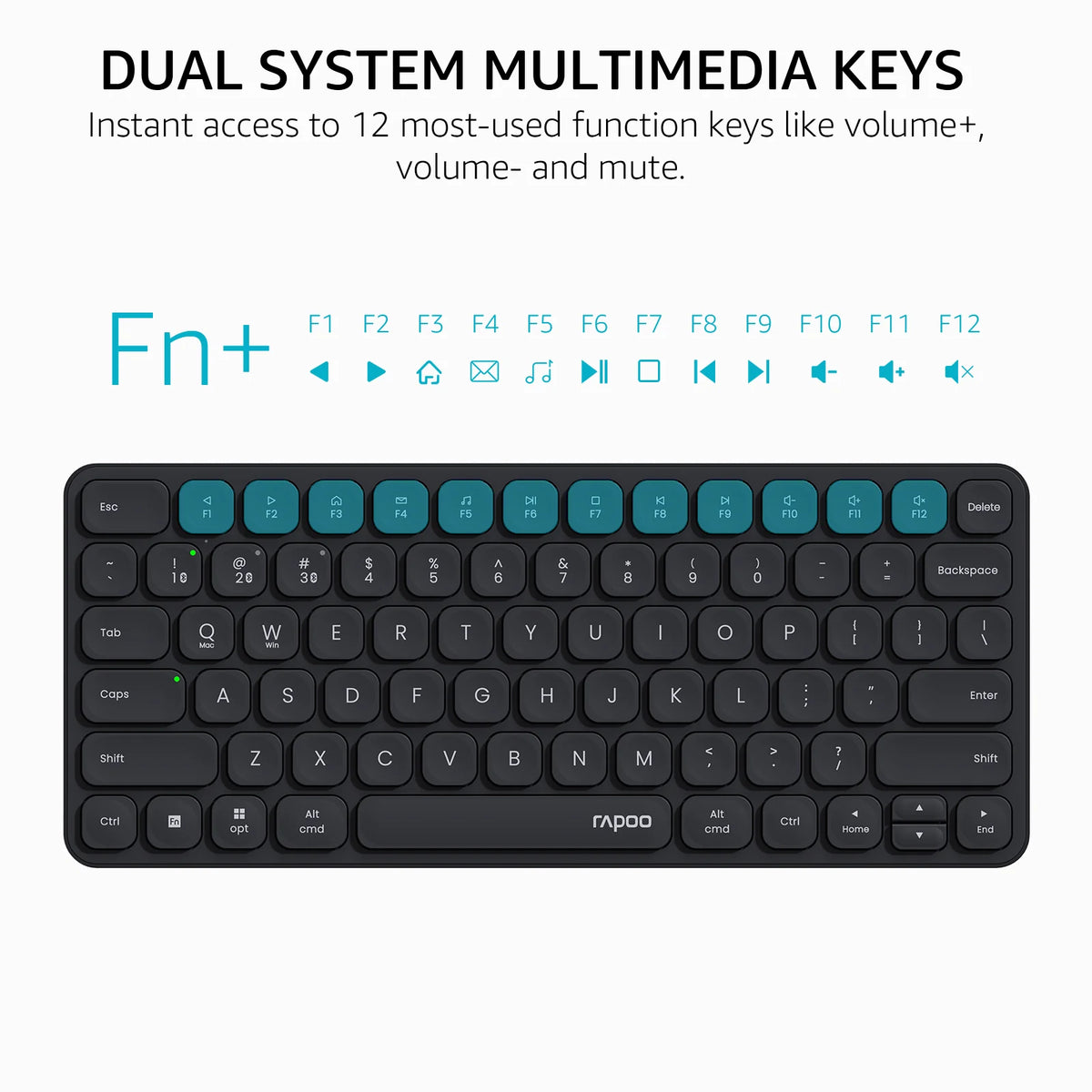 Rapoo Multi-mode Wireless Keyboard and Mouse Combo Extremely Thin English/Portuguese Keyboard Layout Easy-Connect Up to 4 Device