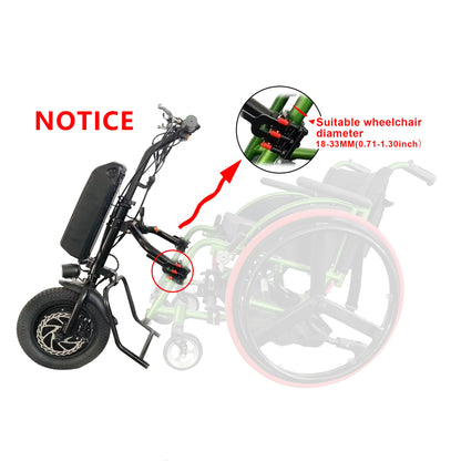 Elesmart 12 Inch Electric Handcycle Tractor Conversion Kit 36V 250/350/500W Wheelchair Attachment for Disability Aid