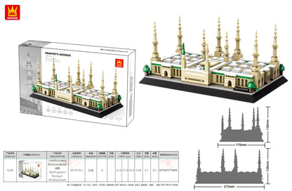 WANGE City Architecture Sydney Opera Santorini Building Blocks Chamartin Stadium Mosque Assembled Model Collection Toys For Gift
