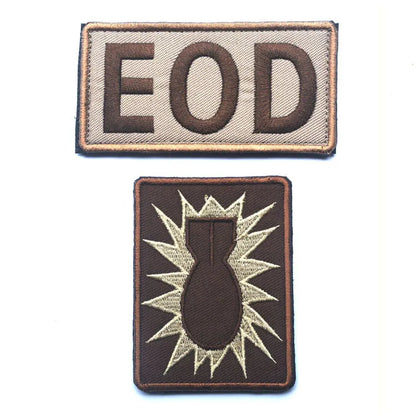 Outdoor Bag Accessories EOD English Pattern Embroidery + Reflective PVC Armband Morale Backpack Hook and Loop Patch