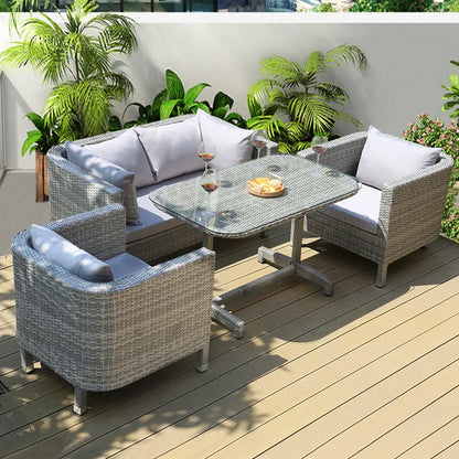 Outdoor Sofa Leisure Set, Garden Terrace Chair, Courtyard Balcony Double , -Woven Outdoor Imitation Rattan Sofa