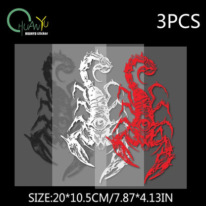 Dark style day eye scorpion car sticker, car and motorcycle scratch proof, waterproof, reflective decoration decal