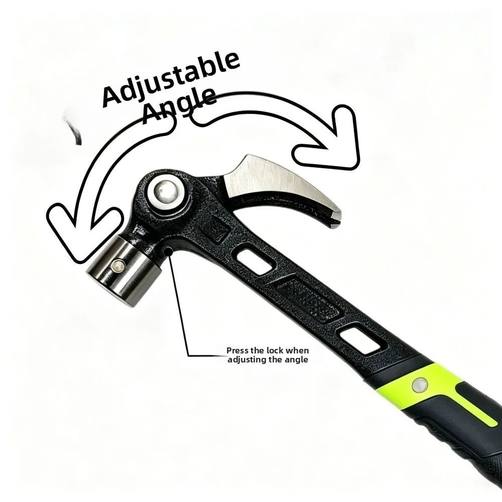 Magnetic Nail Grip Adjustable Claw Hammer 4-Position Nail Puller 3-Angle Design Multipurpose Hammer Stand Included