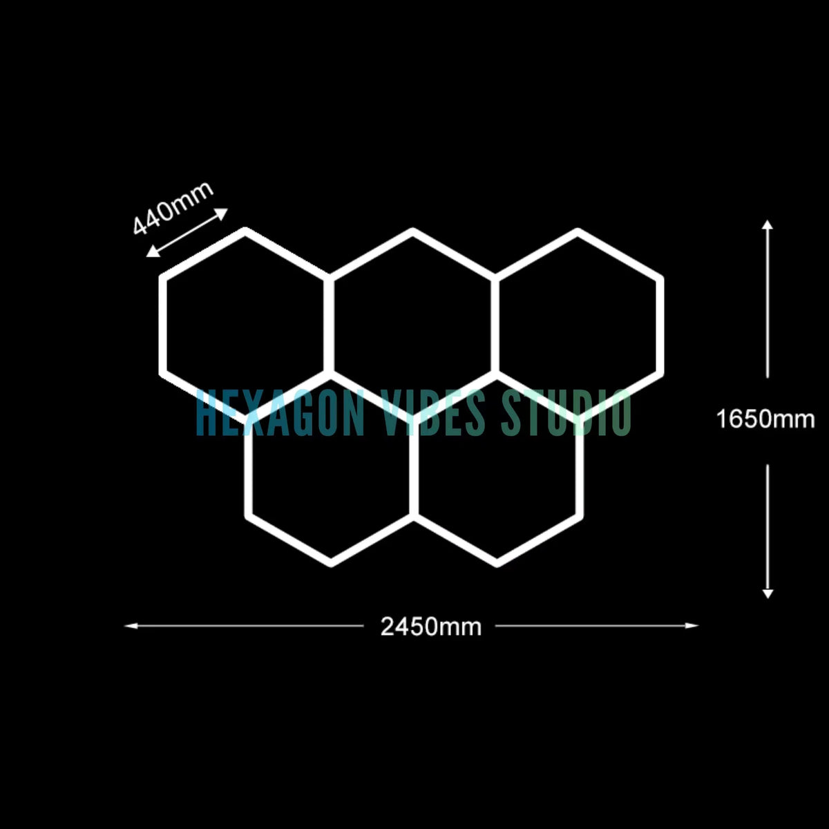 Garage Hexagon LED Light 50000H 6500K Ultra Bright for Home Gym Barbershop Car Detailing Bar Basement Workshop Ceiling Lighting
