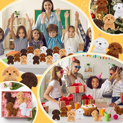 Teddy Dog Plush Toys 4.72 Inch Stuffed Puppy Dogs Mini Plush Dogs for Adopt a Puppy Party Favors Christmas Baby Shower Birthday
