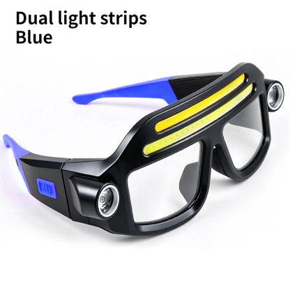 Rechargeable COB LED Glasses Headlight TYPE C Waterproof Lightweight Adjustable Angle Work Lamp for Car Maintenance Repair