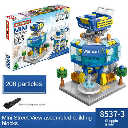 Mini House Building Blocks City Store Street View Snack Street Figures Children's Toys Boys and Girls Gifts Compatible With Lego