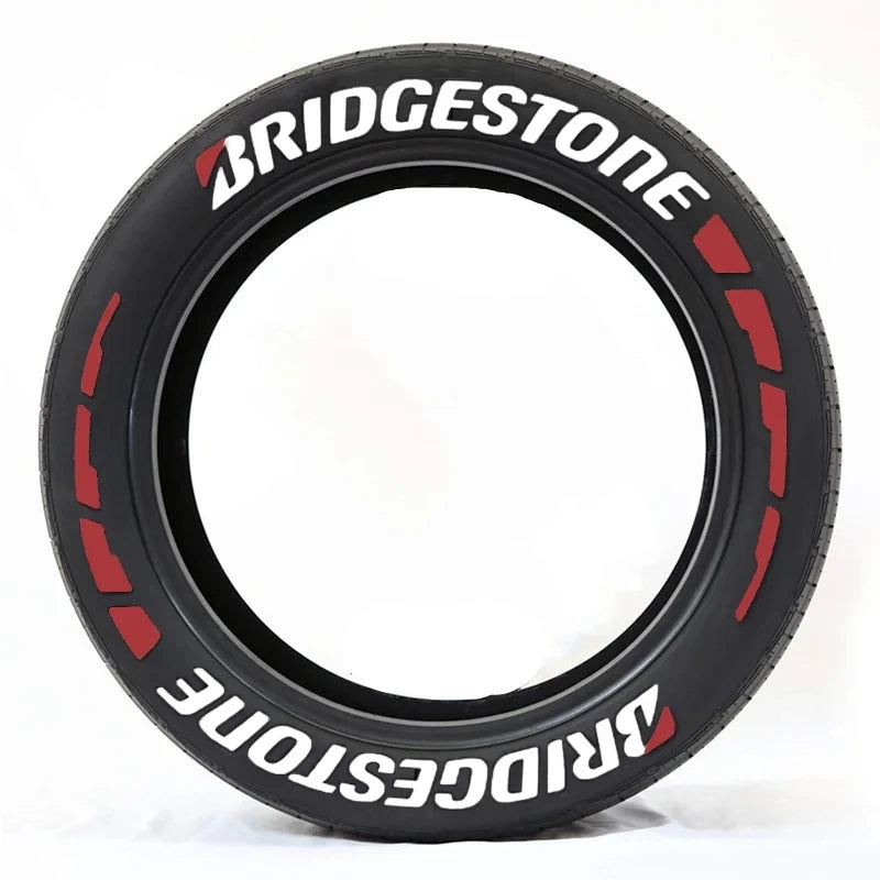 Rubber Tire Letter Stickers 3D Waterproof Wheels Permanent Car Sticker With Glue DIY Stylish Tire Decal For Auto and Motorcycle